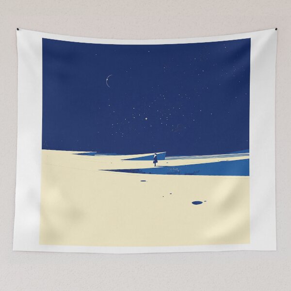 Item preview, Solitary Wanderer Beneath Crescent Sky designed and sold by Christian Weiss.