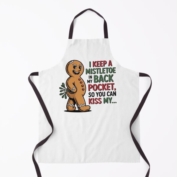 Item preview, Cheeky Gingerbread Mistletoe Pocket – Sarcastic Christmas Cookie Joke designed and sold by WSPrintCrafter.