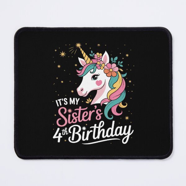 Item preview, Its My Sisters 4th Birthay Sibling Unicorn Birthday designed and sold by RuthGAArt.