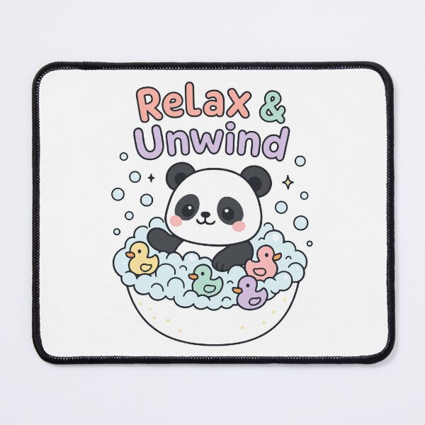 Item preview, Relax & Unwind – Cute Kawaii Panda Bubble Bath Art designed and sold by tatajef14.