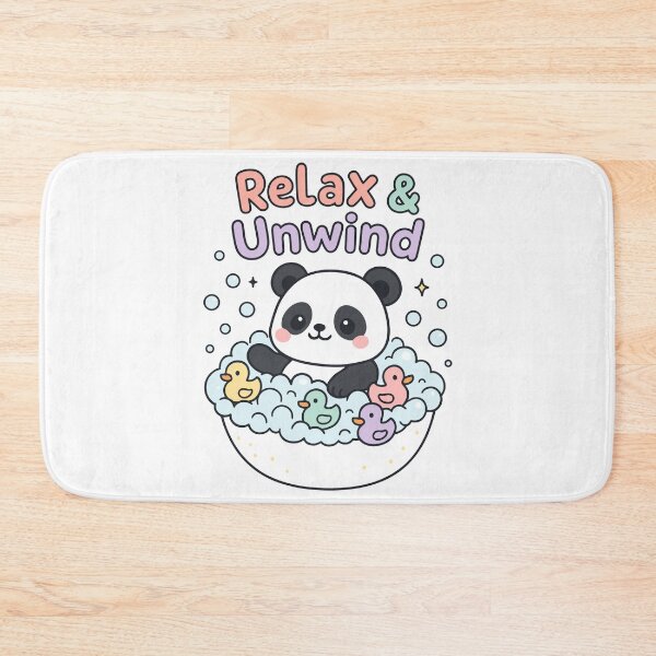 Item preview, Relax & Unwind – Cute Kawaii Panda Bubble Bath Art designed and sold by tatajef14.