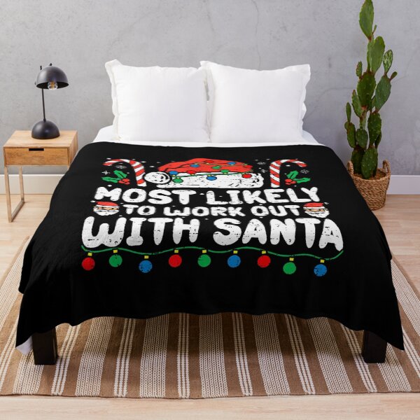 Item preview, Most Likely To Work Out With Santa Christmas Xmas Funny Gym designed and sold by JanetCarolyn.