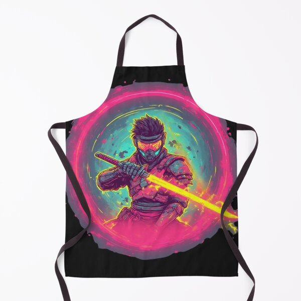 Item preview, Cyberpunk Warrior in Battle with Glowing Samurai Katana designed and sold by SweetRossel.