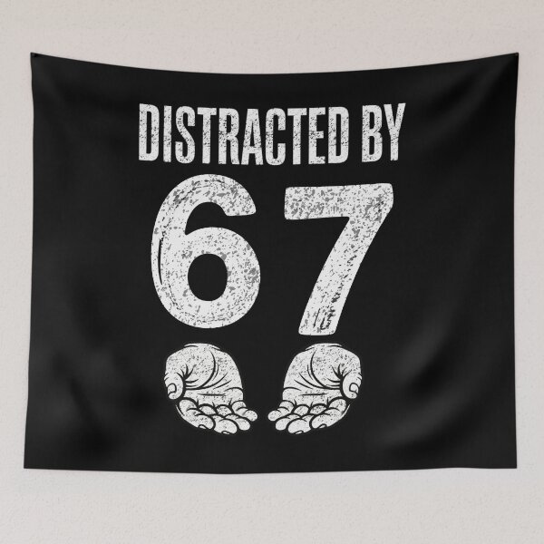 Item preview, Distracted By Six Seven 6 7 Meme Gen Alpha Slang 6 7 Hands designed and sold by FreshVibe Prints.