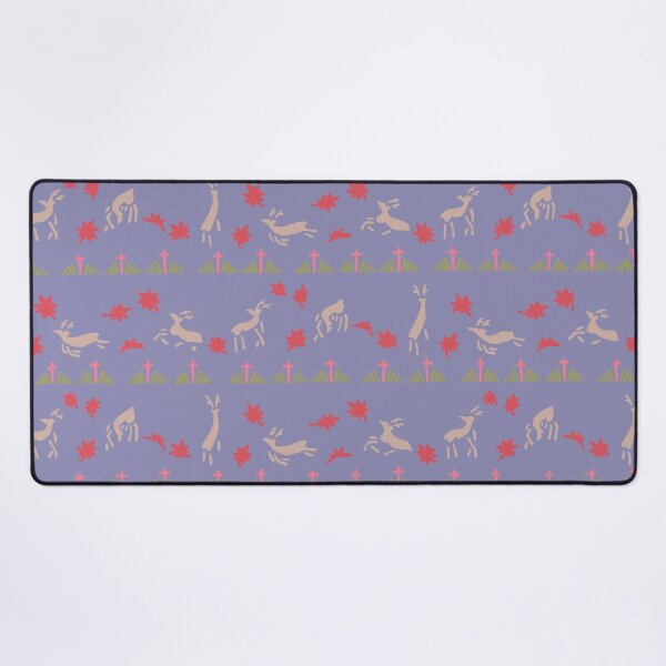 Item preview, Japanese deer with maple leaves and iris - seamless vintage pattern designed and sold by Japan Design Prints.