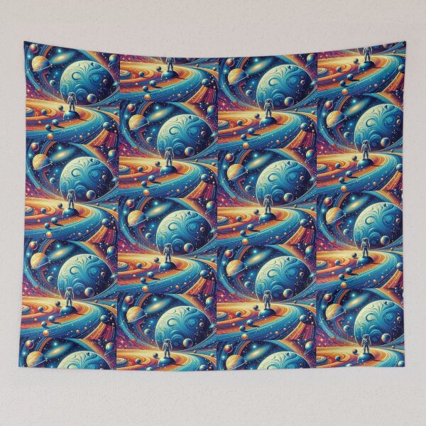 Item preview, Astronaut in Cosmic Swirls – Surreal Space Fantasy designed and sold by Dogandesighn.