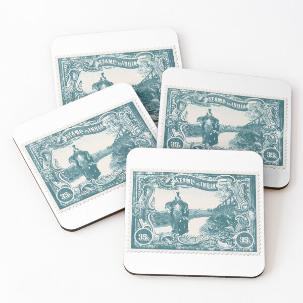 Item preview, Vintage India Elephant Green Postage Stamp designed and sold by red-amber65.