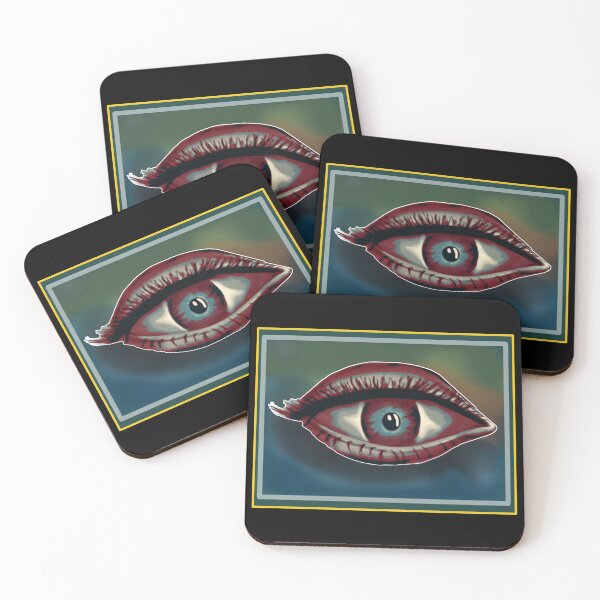 Item preview, Eerie Blue Eye – Symbolic Dark Art Print designed and sold by Kyradem.