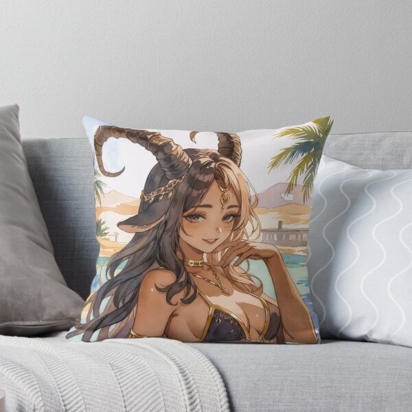 Item preview, Desert Horned Beauty - Ancient Egyptian Fantasy Portrait designed and sold by AiDigitalSanctum.