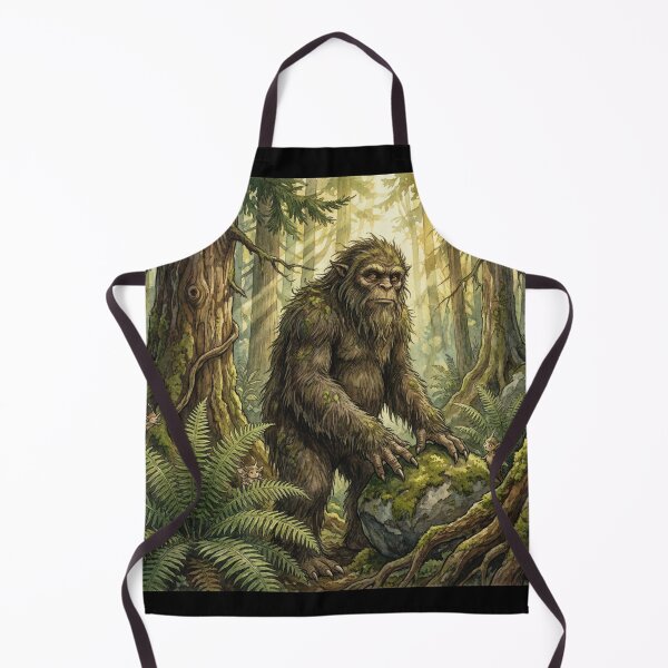 Item preview, Sasquatch in a colorful forest illustration designed and sold by Vintage Designs +.