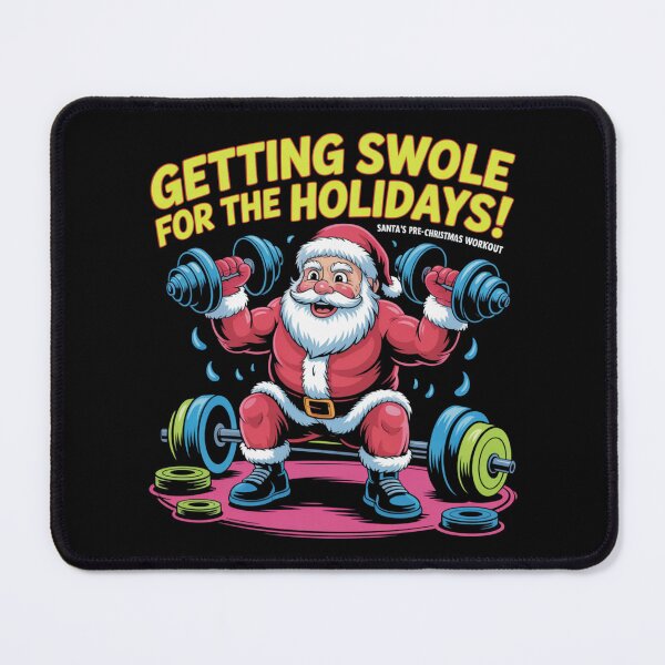 Item preview, Getting swole for the holidays! Santa pre-christmas workout designed and sold by DreamOnShirts.