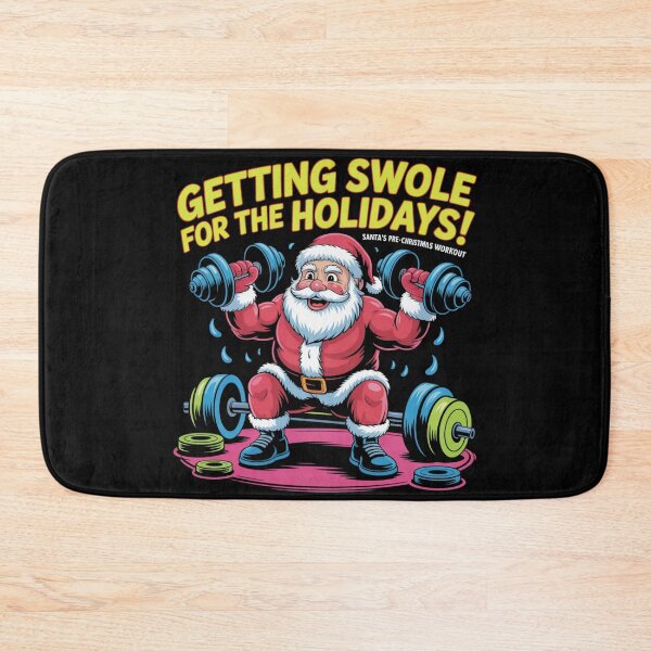 Item preview, Getting swole for the holidays! Santa pre-christmas workout designed and sold by DreamOnShirts.