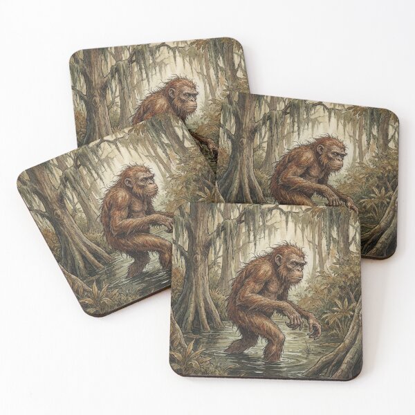 Item preview, Skunk Ape in the Everglades illustration designed and sold by Vintage Designs +.
