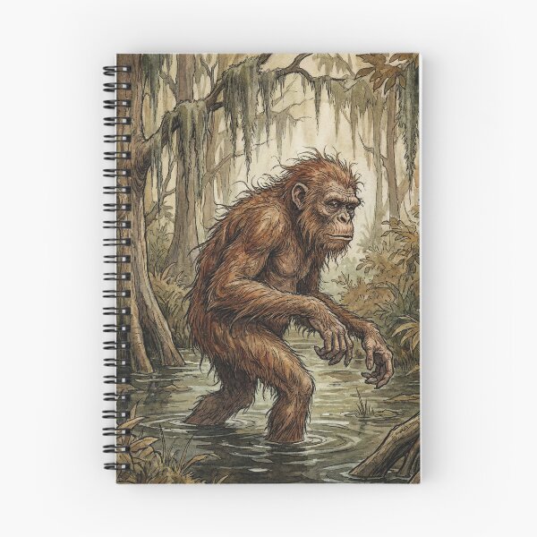 Item preview, Skunk Ape in the Everglades illustration designed and sold by Vintage Designs +.