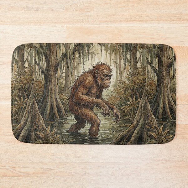 Item preview, Skunk Ape in the Everglades illustration designed and sold by Vintage Designs +.