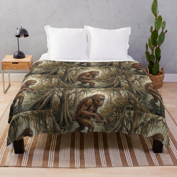 Item preview, Skunk Ape in the Everglades illustration designed and sold by Vintage Designs +.
