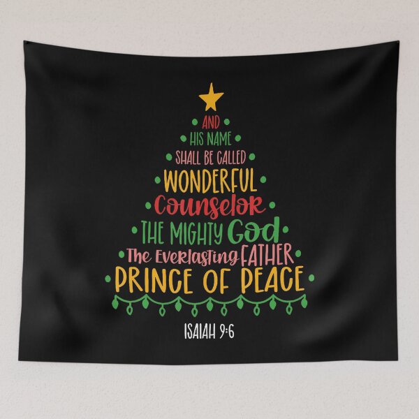 Item preview, Christian Christmas Bible Verse Names Of Jesus Tree Shaped designed and sold by JanisPenelope.