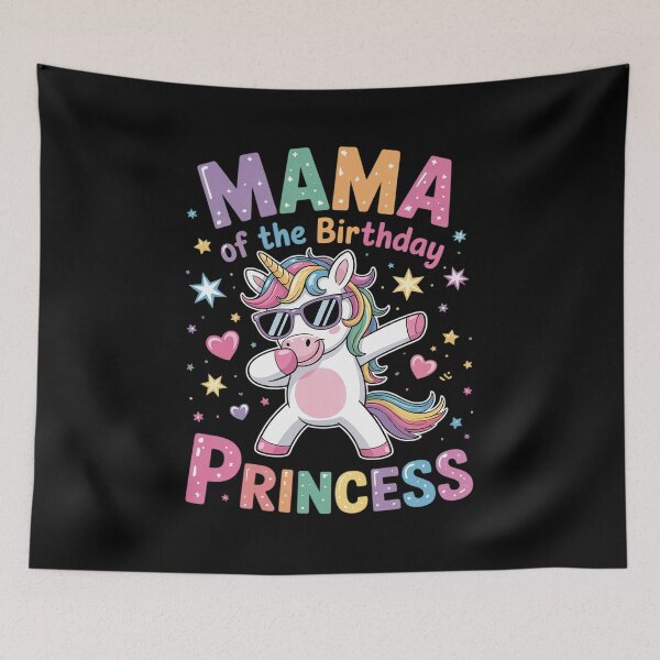 Item preview, Mama of the Birthday Princess Girl Dabbing Unicorn Mom designed and sold by RsFilsingerArt.