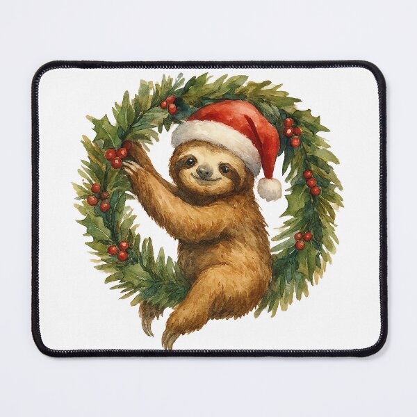 Item preview, Christmas Sloth Wreath Santa Claus Gift designed and sold by AlfeArts.