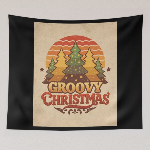 Item preview, Retro 70s Groovy Holiday Trees designed and sold by ChicTrendz.