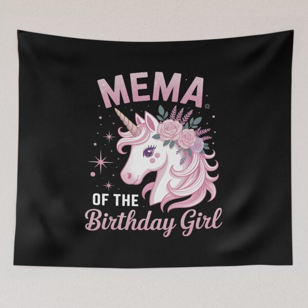 Item preview, Mema Of The Birthday Girl Unicorn Flower Grandma designed and sold by RsFilsingerArt.