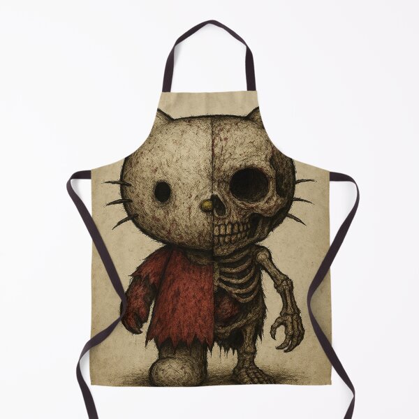 Item preview, Hello Creepy Kitten: diabolical skeleton skull designed and sold by art-emissa.