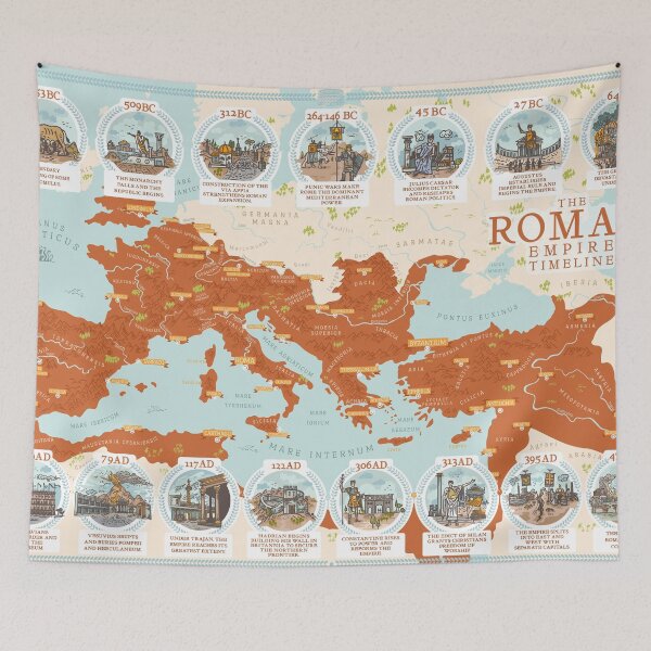 Item preview, The Roman Empire – Timeline Map & Infography designed and sold by QatlasMap Shop.