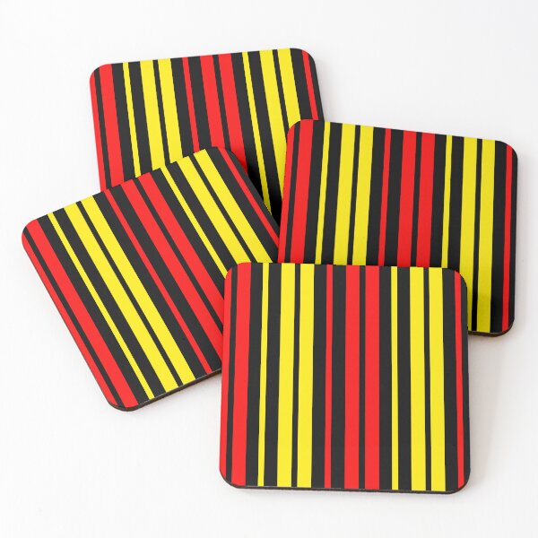 Item preview, Red Yellow Stripes On Black Background Design  designed and sold by PatternTitan.