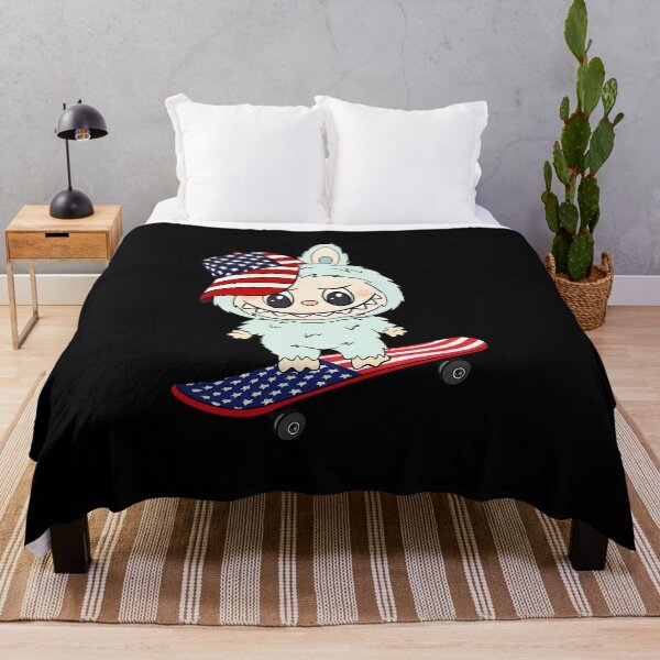 Item preview, Labubu Usa American Flag Skateboard designed and sold by Dreoebaby.