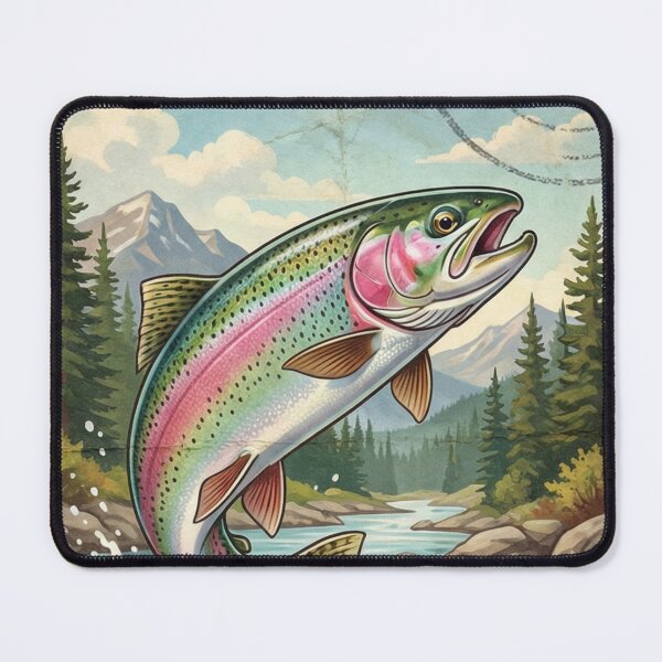 Item preview, Vintage Rainbow Trout Stamp Retro Art designed and sold by EverBranz-stor.