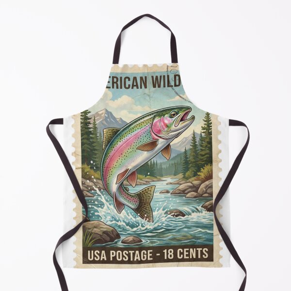 Item preview, Vintage Rainbow Trout Stamp Retro Art designed and sold by EverBranz-stor.