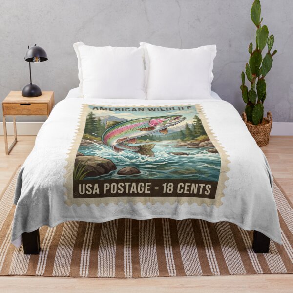 Item preview, Vintage Rainbow Trout Stamp Retro Art designed and sold by EverBranz-stor.