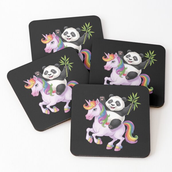 Item preview, Panda Riding Unicorn Pandicorn Girls Kids Women Rainbow  designed and sold by VerseFarm.