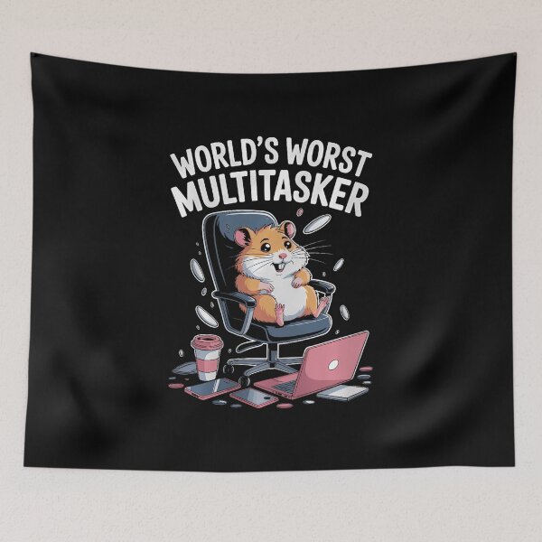 Item preview, Worlds Worst Multitasker Funny Hamster Office Design designed and sold by AlyceLynne.