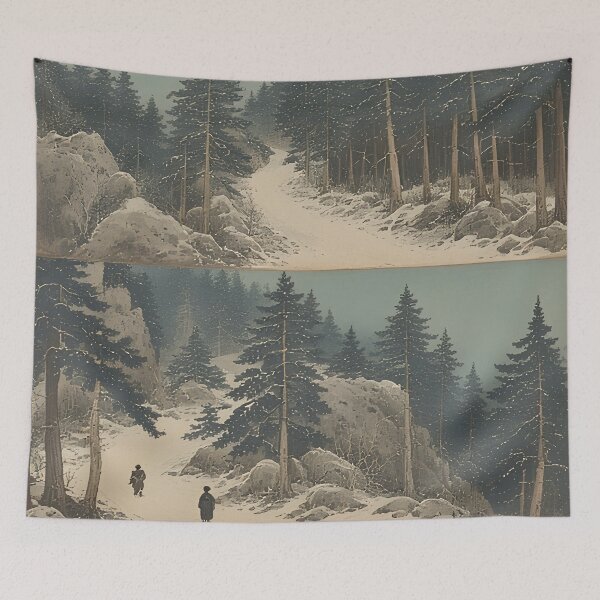 Item preview, Snow-covered forest path in three perspectives designed and sold by Mianku | Für das Leben.