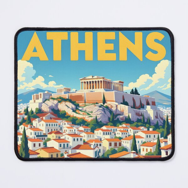 Item preview, Athens, Greece: Vintage-Style Painterly Travel Poster designed and sold by LSVart.