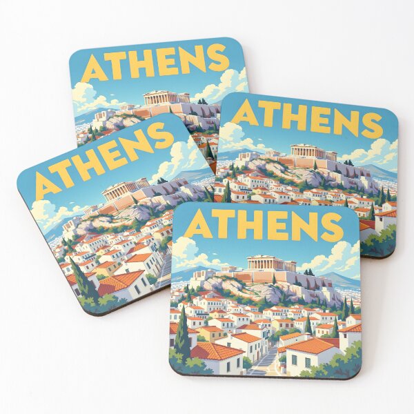 Item preview, Athens, Greece: Vintage-Style Painterly Travel Poster designed and sold by LSVart.