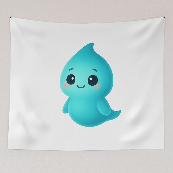 Item preview, Cute Blue Ghost – Kawaii Spirit Character Design designed and sold by VickeeOfficial.