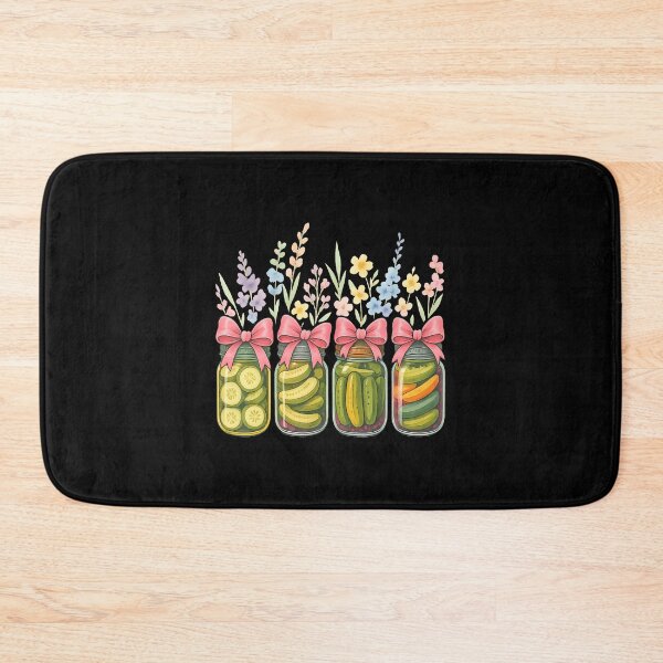 Item preview, Pickle Mason Jars With Flowers Watercolor Retro designed and sold by AlyceLynne.