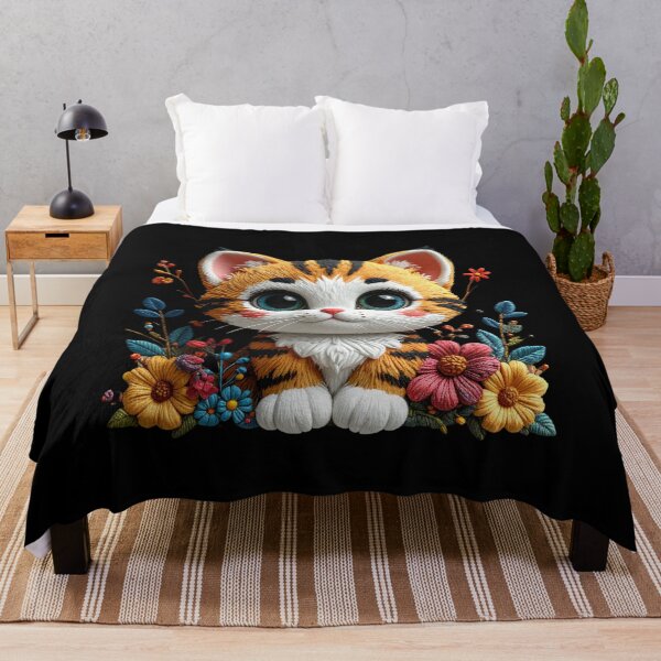 Item preview, Textured Plushie Cat and Floral Arrangement t-shirt designed and sold by Alicjareign.