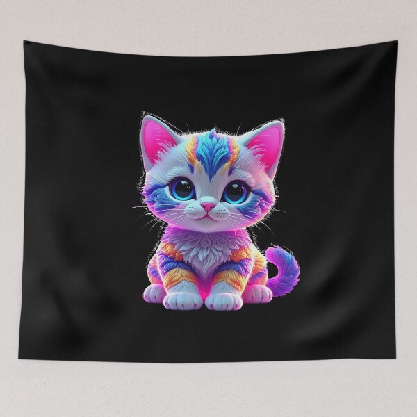 Item preview, Neon Rainbow Kitten with Electric Glow t-shirt  designed and sold by Alicjareign.