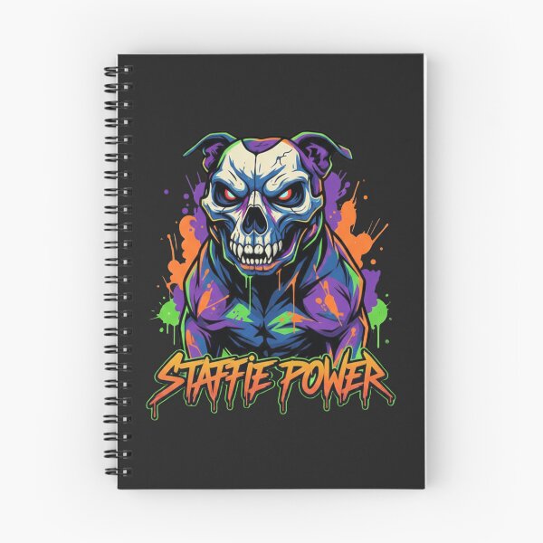 Item preview, Staffie Power Skull Mask - Edgy Street Art Dog Design designed and sold by ReptiWorks.