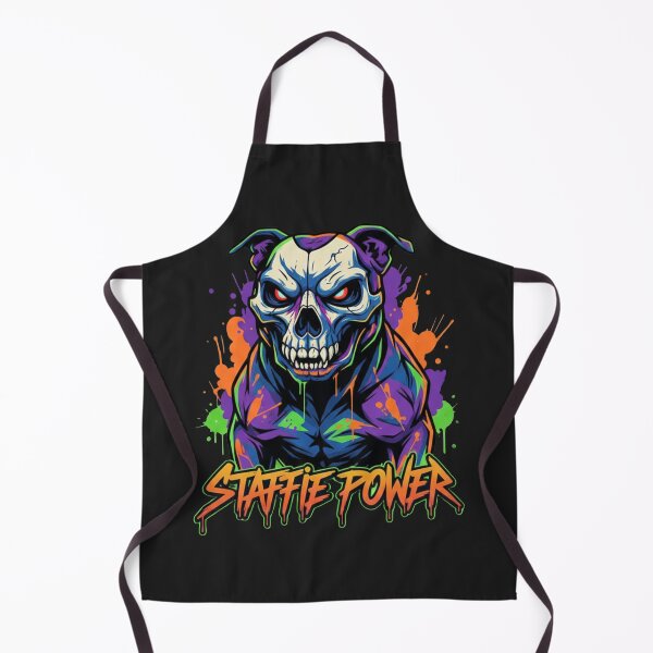 Item preview, Staffie Power Skull Mask - Edgy Street Art Dog Design designed and sold by ReptiWorks.