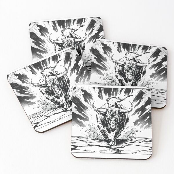 Item preview, Raging Bull Charge — Control Wild Geometric Rebellion Print designed and sold by SavannaStrikes.
