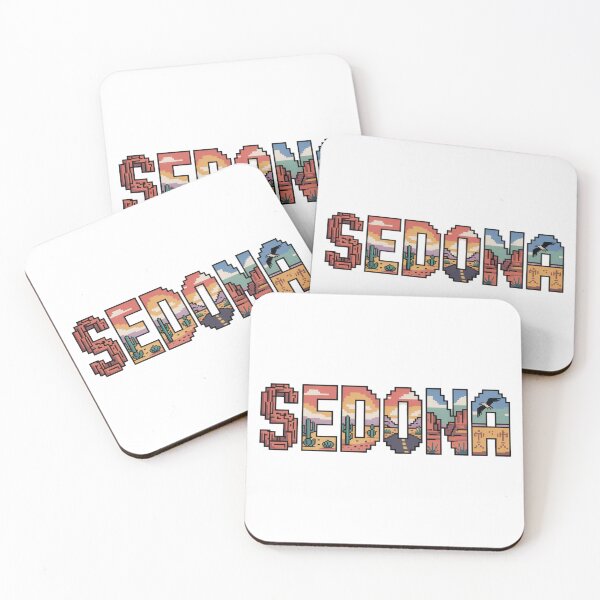 Item preview, Sedona Arizona Scenic Typography Desert Landscape Pixel Art designed and sold by CircinusStore.