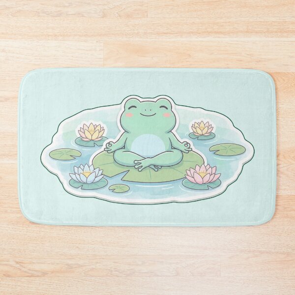 Item preview, Cute Meditating Frog in Lotus Pose | Peaceful Yoga and Zen Illustration designed and sold by Wild-way Art.