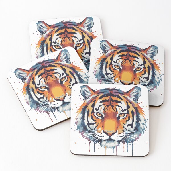 Item preview, Vibrant Watercolor Tiger T-Shirt | Abstract Big Cat Art Tee | Splash Art Tiger Head Design designed and sold by GAO Art Design.