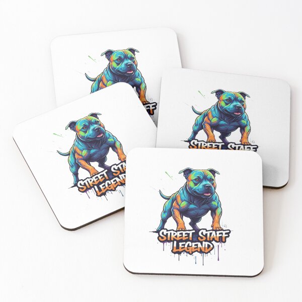 Item preview, Street Staff Legend - Vibrant Graffiti Staffordshire Bull Terrier designed and sold by ReptiWorks.