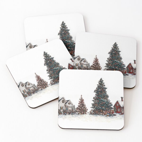 Item preview, Snowy Christmas Village designed and sold by Vividfables.