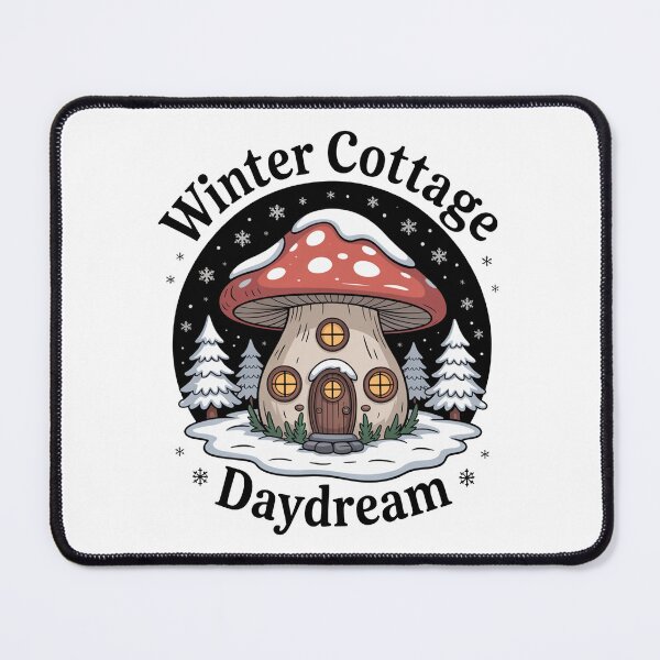 Item preview, Winter Mushroom Cottage Fantasy Design designed and sold by MonkiFlipp.